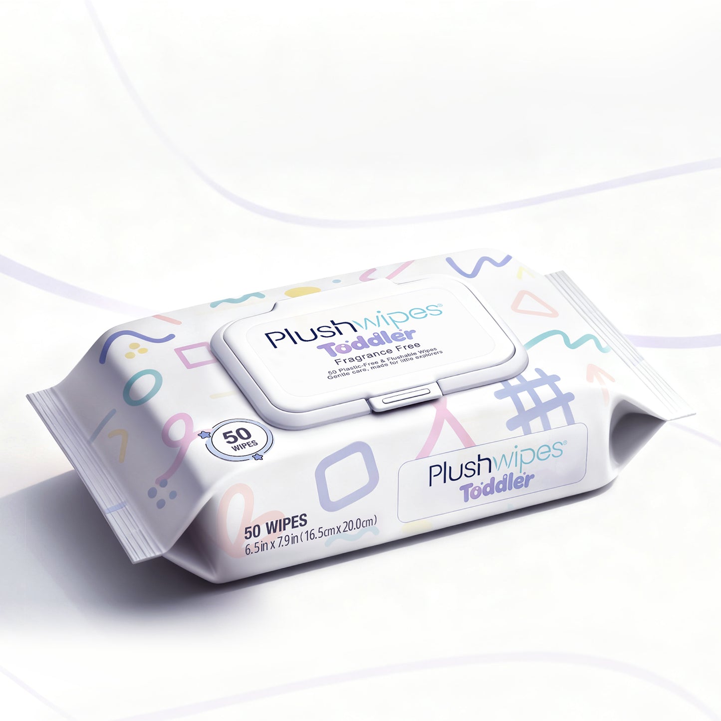 Plushwipes Toddler 50ct Wipes 6-Pack, 300 Wipes - Gentle, Plant-Based Care for Little Ones