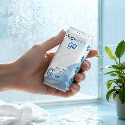 Plushwipes Go Travel Pack Flushable Wipes 24-Pack, 168 Wipes – Compact, Clean, Ready Anywhere