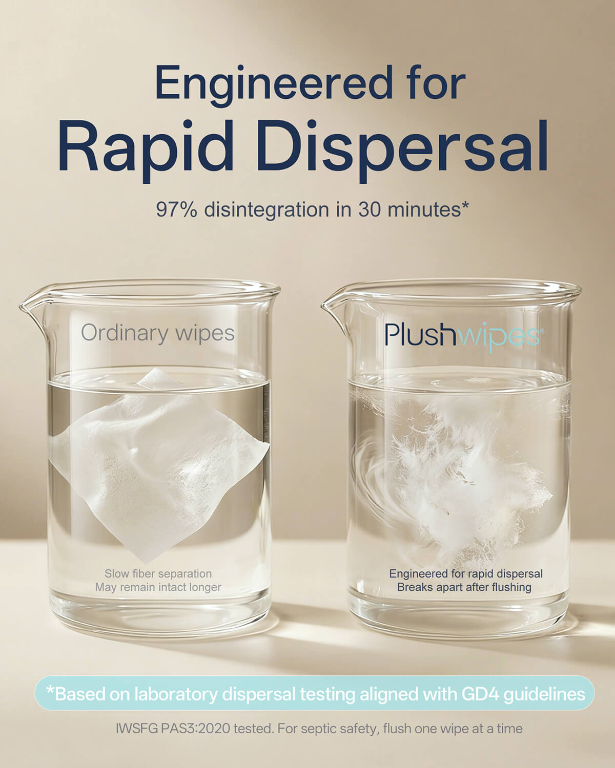 Plushwipes 300 count flushable wipes that break down like toilet paper - image 3