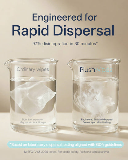 Plushwipes 300 count flushable wipes that break down like toilet paper - image 3