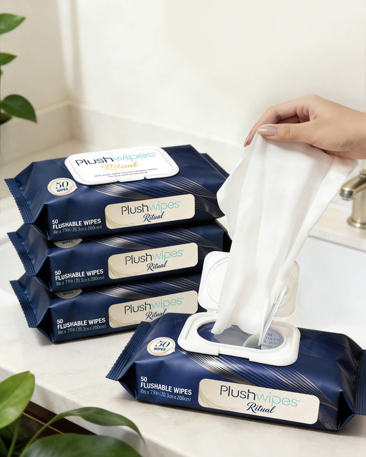 Plushwipes Ritual premium flushable wipes with witch hazel and white tea - image 1