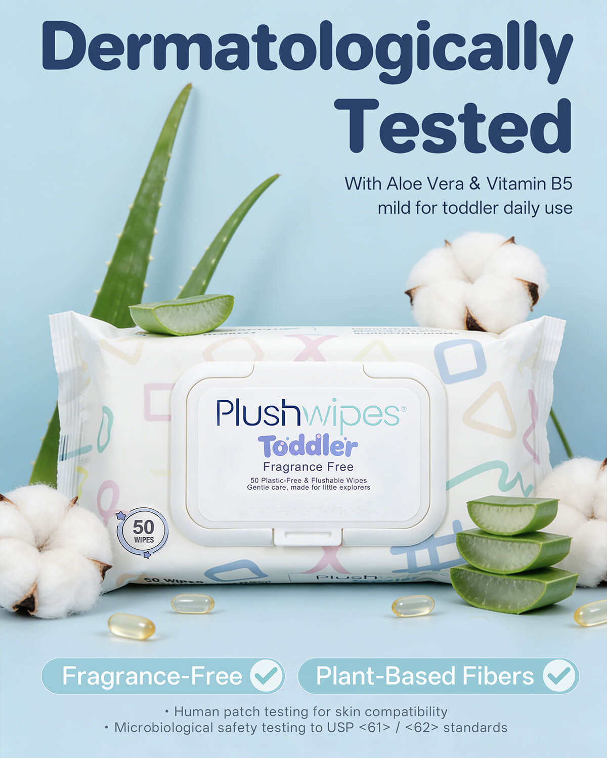 Plushwipes Toddler flushable potty training wipes fragrance free - image 4