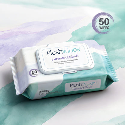 Plushwipes 50ct Flushable Wipes 6-Pack, 300 Wipes - Everyday Plant-Based Care