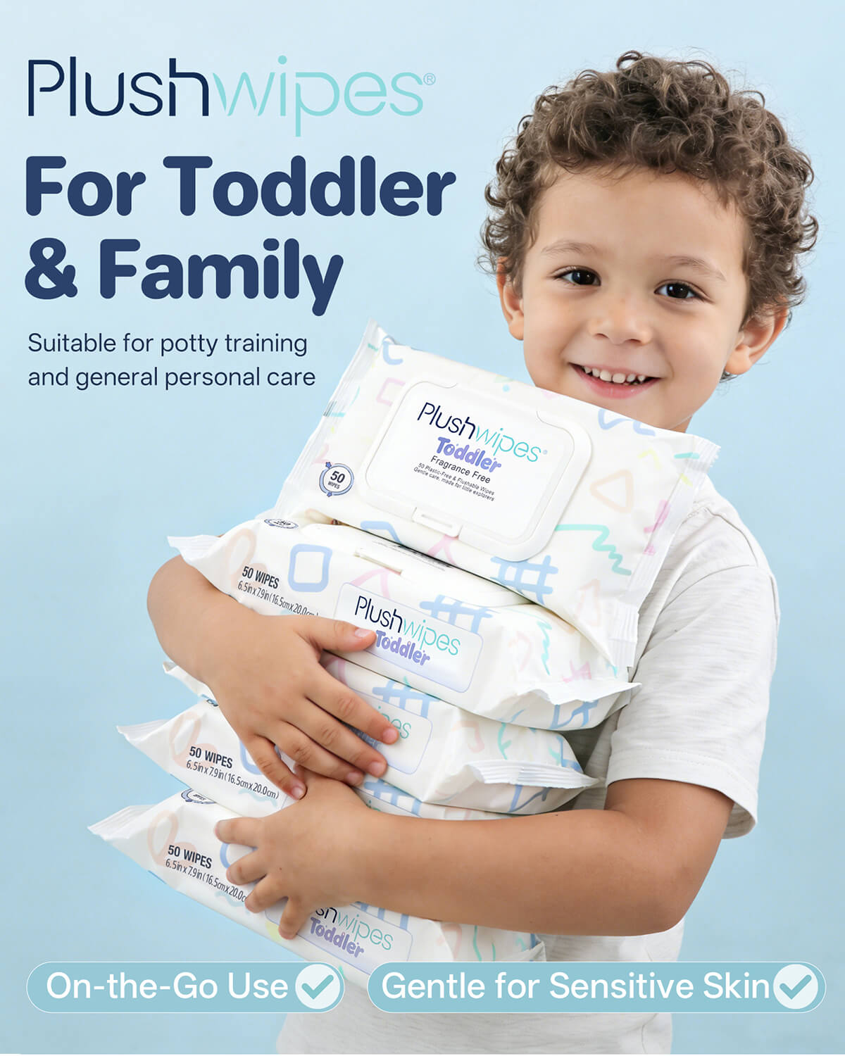 Plushwipes Toddler flushable potty training wipes fragrance free - image 3