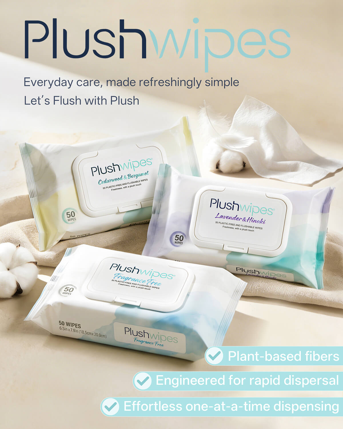 Plushwipes 300 count flushable wipes that break down like toilet paper - image 7