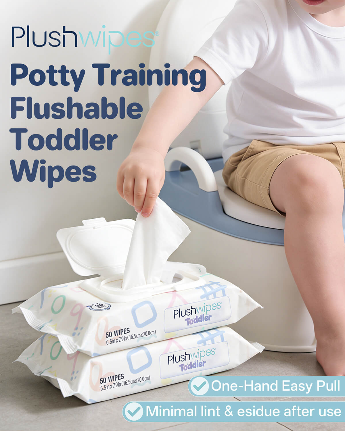 Plushwipes Toddler flushable potty training wipes fragrance free - image 7