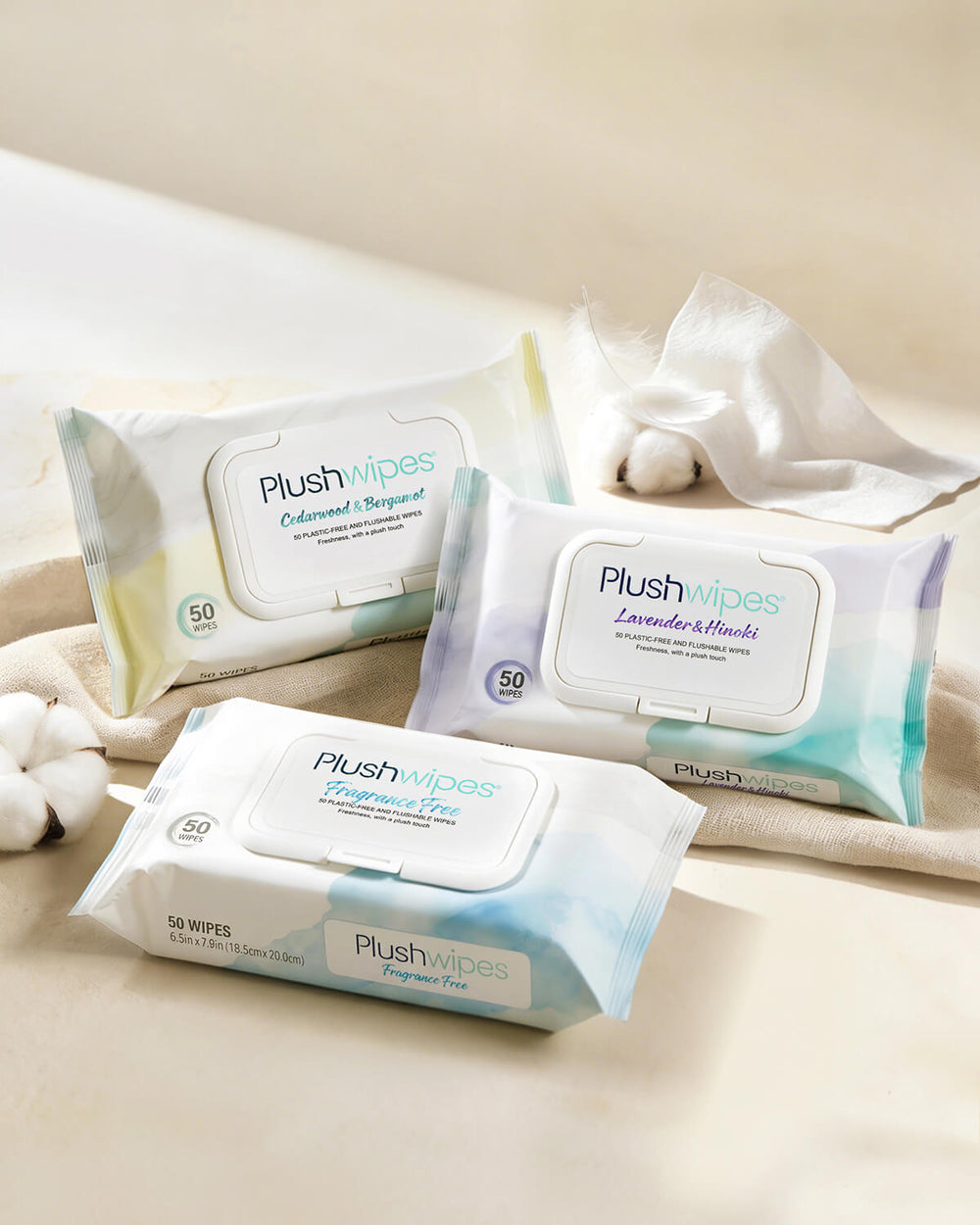 Plushwipes 300 count flushable wipes