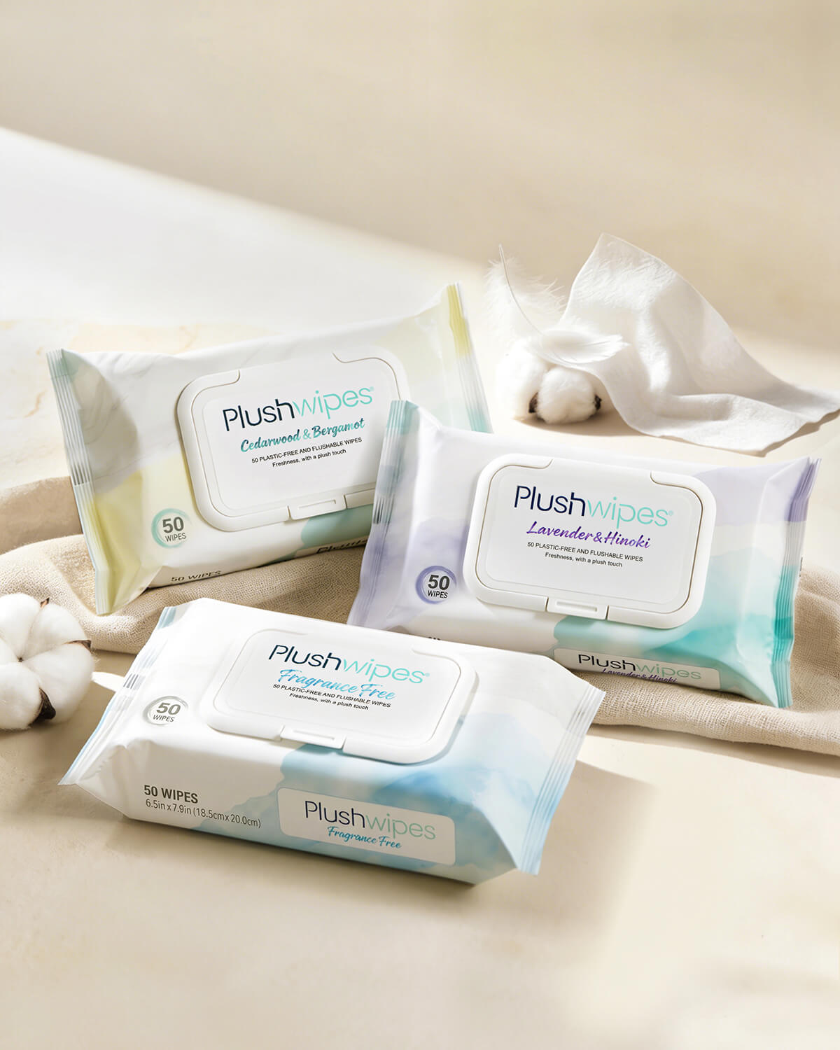 Plushwipes 300 count flushable wipes that break down like toilet paper - image 1