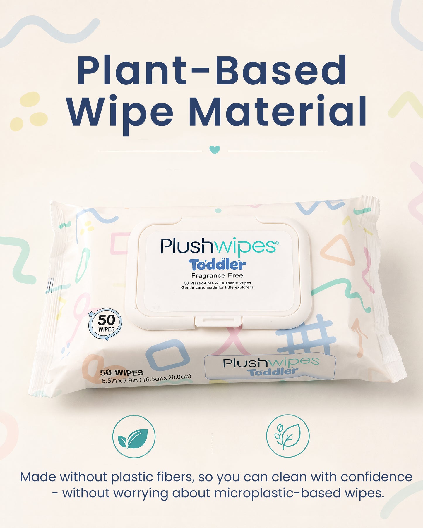 Plushwipes Toddler flushable potty training wipes fragrance free - image 2