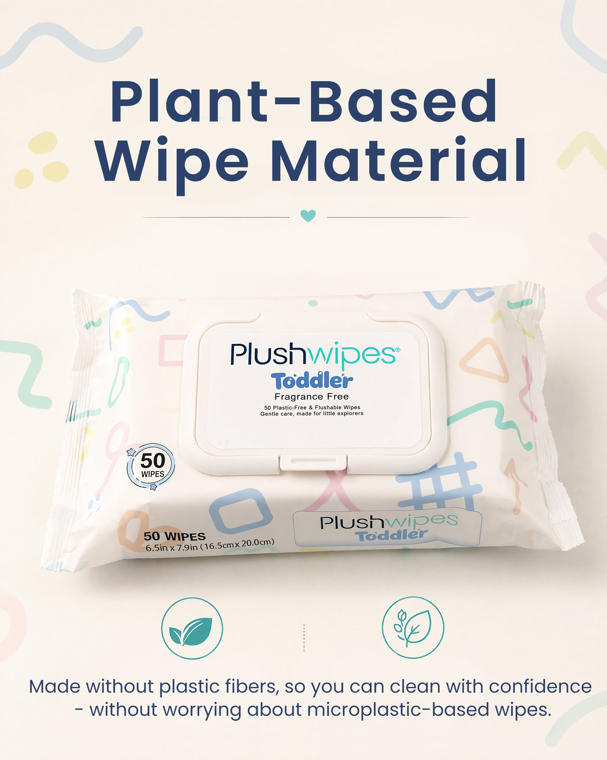 Plushwipes Toddler flushable potty training wipes fragrance free - image 2