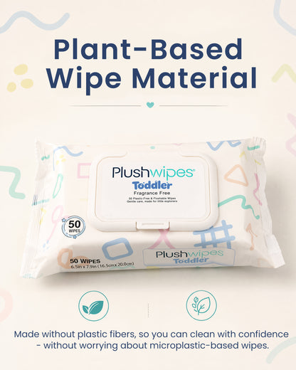 Plushwipes Toddler flushable potty training wipes fragrance free - image 2