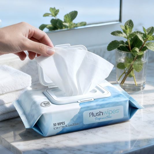 Plushwipes 50ct Flushable Wipes 6-Pack, 300 Wipes - Everyday Plant-Based Care