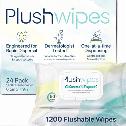 Plushwipes 300 count flushable wipes that break down like toilet paper - image 14