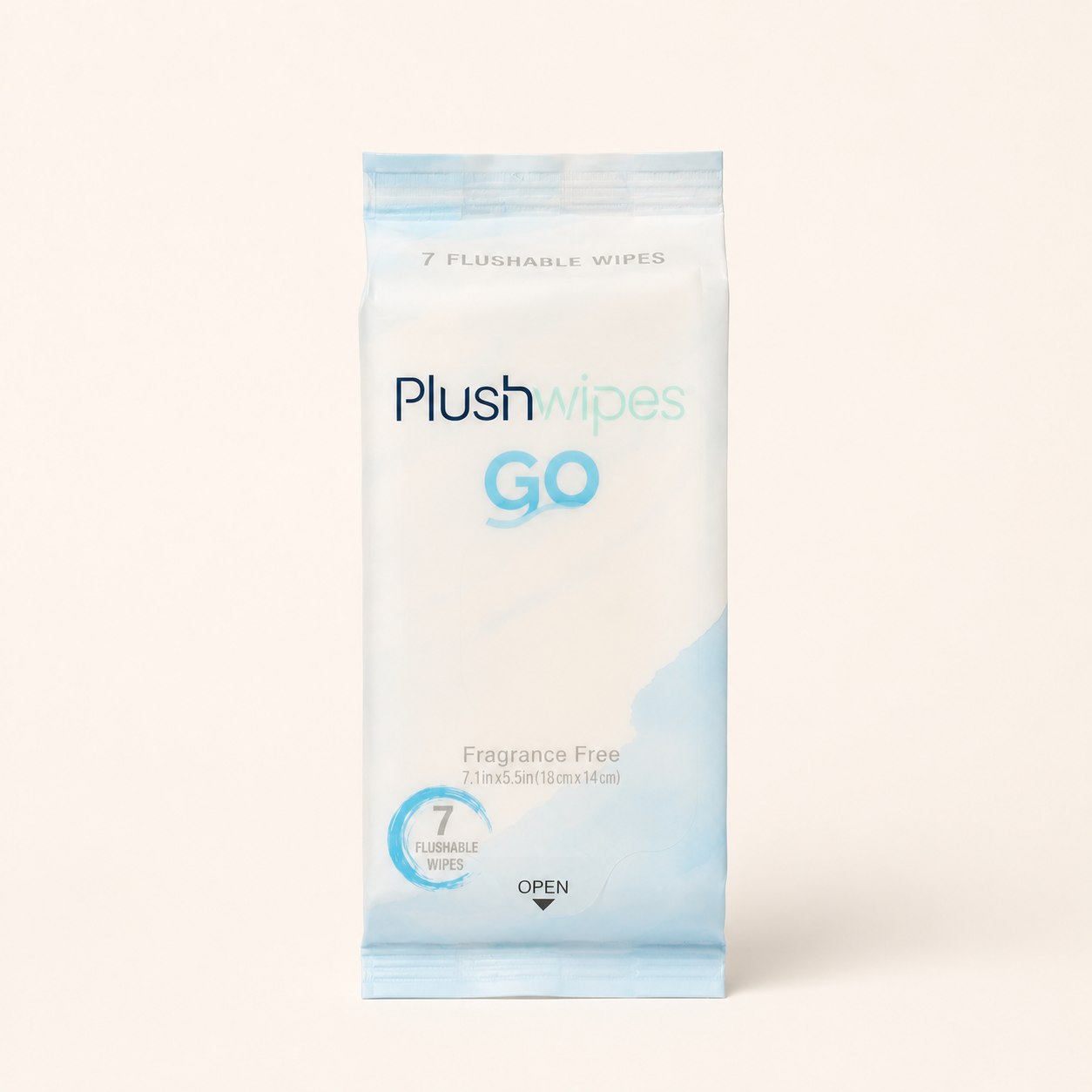 Plushwipes Go fragrance-free travel wipes pocket pack