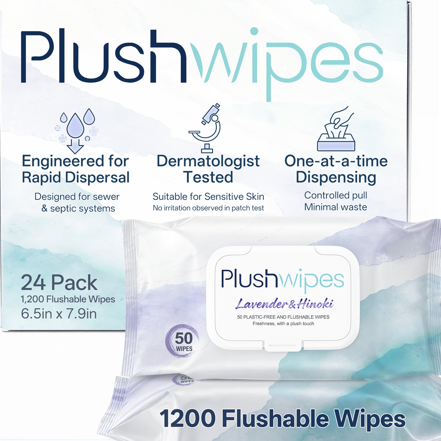 Plushwipes 300 count flushable wipes that break down like toilet paper - image 12