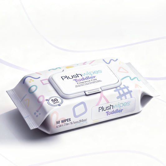 Plushwipes Toddler 50ct Wipes 6-Pack, 300 Wipes - Gentle, Plant-Based Care for Little Ones