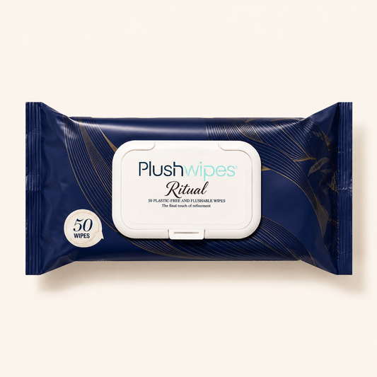 Plushwipes Ritual fragrance-free flushable wipes pouch