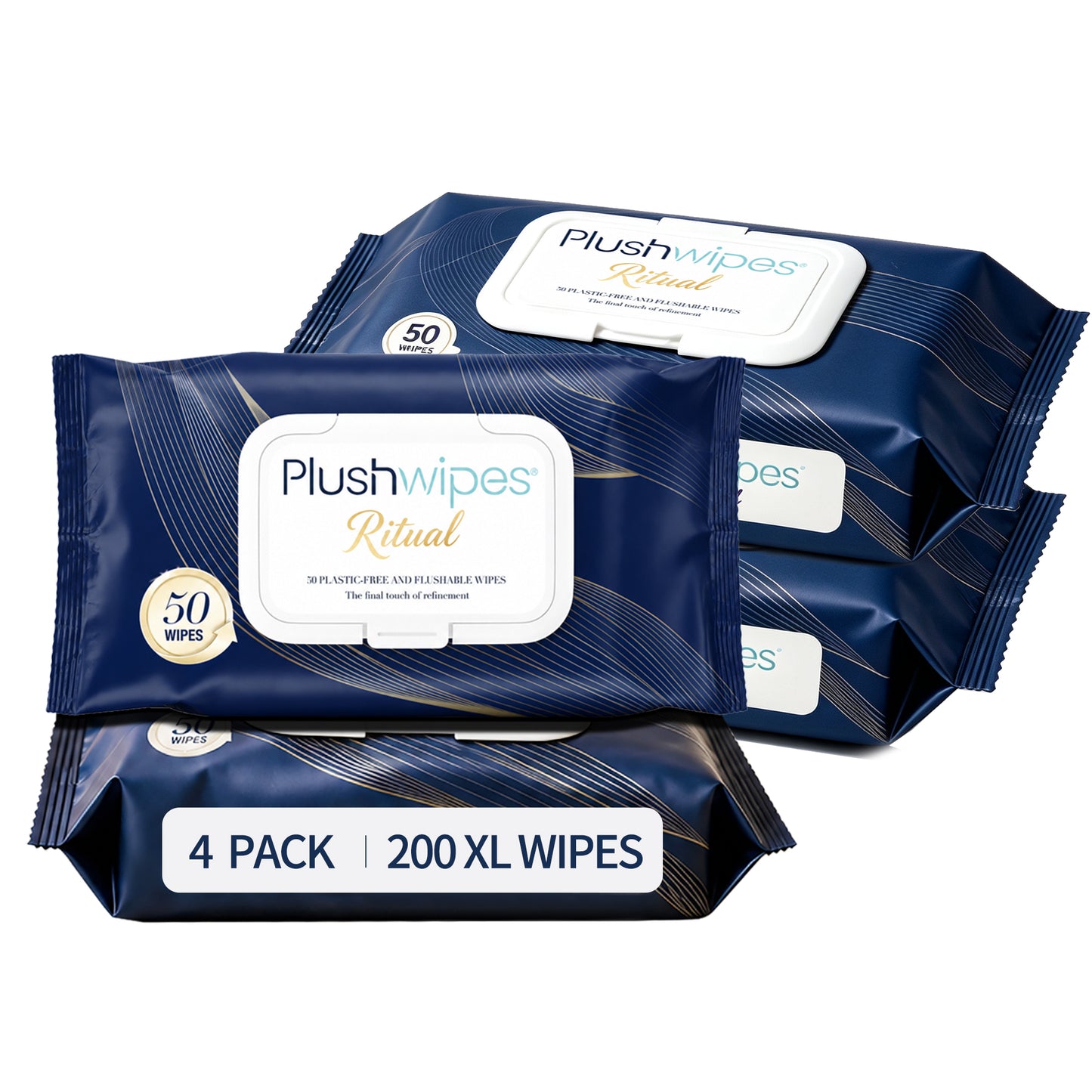 Plushwipes Ritual Flushable Wipes 200 Count - Witch Hazel White Tea