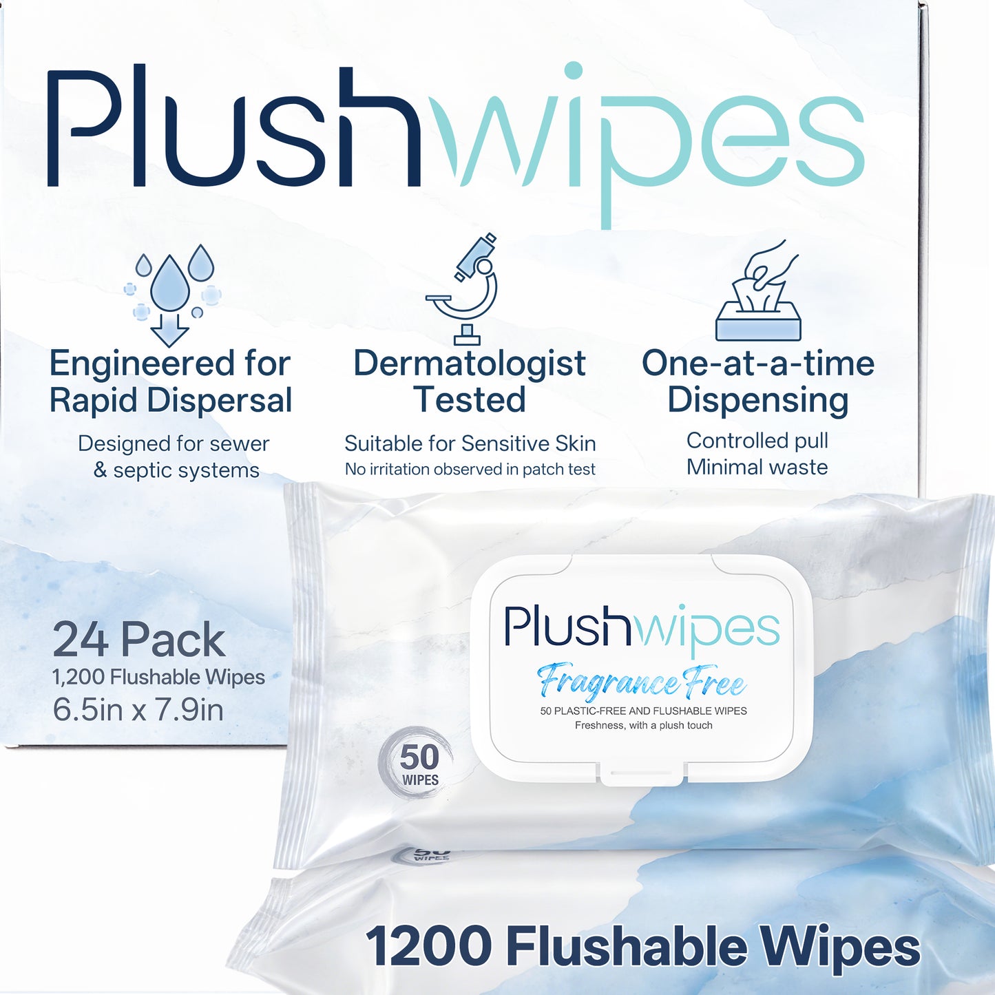Plushwipes 300 count flushable wipes that break down like toilet paper - image 10