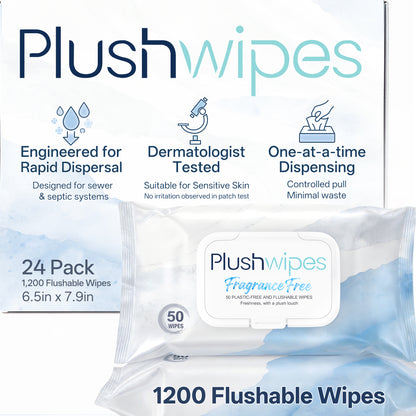 Plushwipes 300 count flushable wipes that break down like toilet paper - image 10